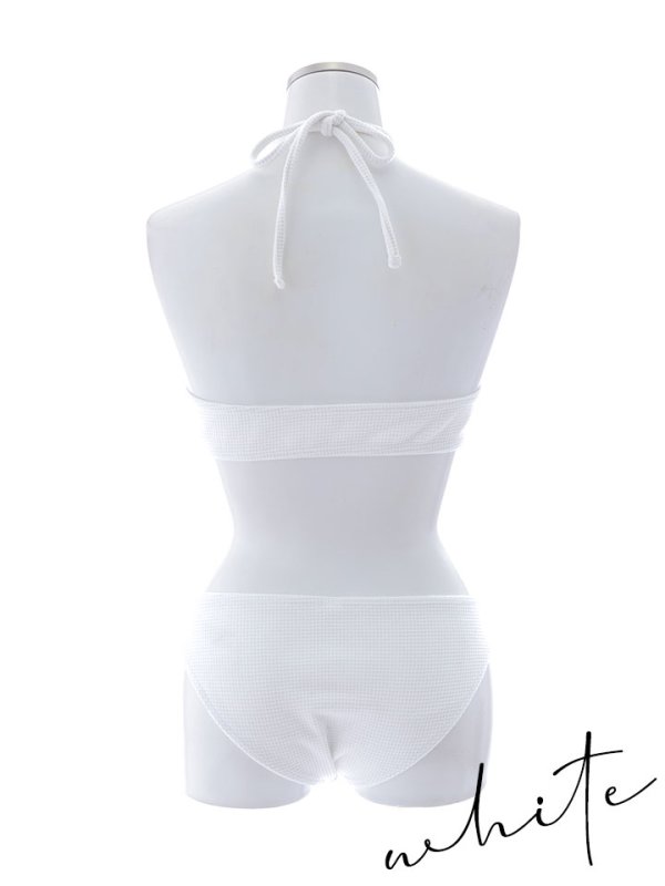 画像50: 【ビキニ】【水着】ホルターネックリブシンプルビキニ 2点セット[YMT]