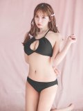 【ビキニ】【水着】ホルターネックリブシンプルビキニ 2点セット【予約/7月上旬発送予定】[YMT]