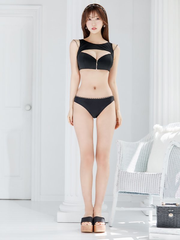 画像29: 【即日発送】【ビキニ】【水着】バストオープン＆ジップチェーンビキニ 2点セット[YMT]