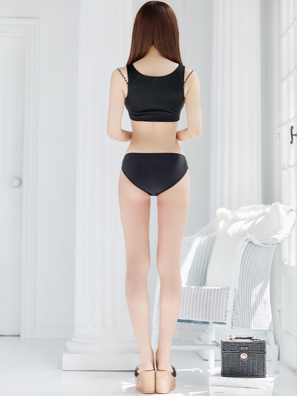 画像32: 【即日発送】【ビキニ】【水着】バストオープン＆ジップチェーンビキニ 2点セット[YMT]