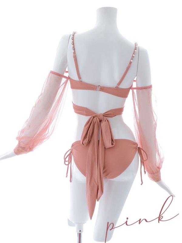 画像32: 【即日発送】【ビキニ】【水着】ふんわりシアー長袖ビキニ 2点セット[YMT]