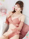 【即日発送！】【ビキニ】【水着】ふんわりシアー長袖ビキニ 2点セット[YMT]