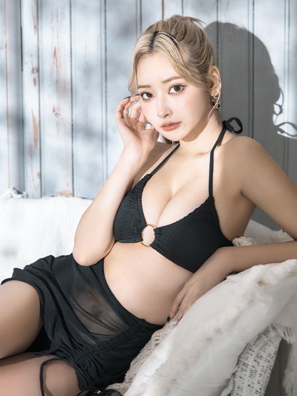 画像13: 【即日発送！】【ビキニ】【水着】シアースカート付きシンプルビキニ 3点セット[YMT]