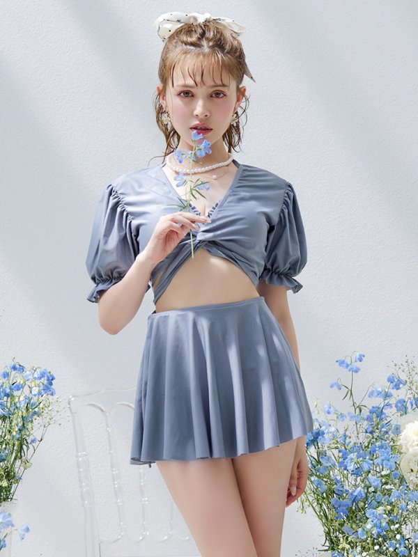 画像19: 【即日発送】【ビキニ】【水着】羽織＆スカート付き4WAYビキニ 4点セット[YMT]