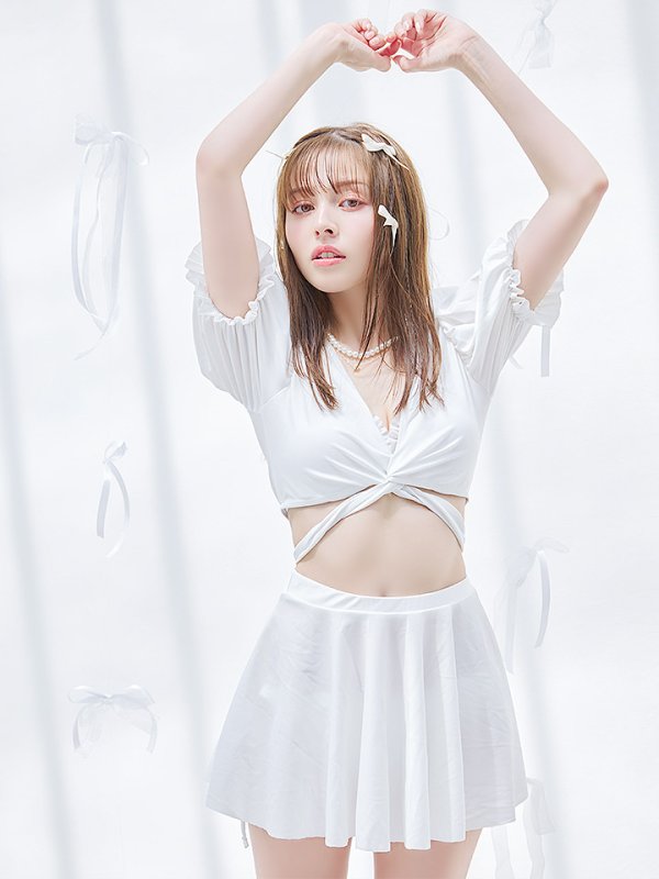 画像23: 【即日発送】【ビキニ】【水着】羽織＆スカート付き4WAYビキニ 4点セット[YMT]