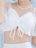 画像18: 【即日発送！】【ビキニ】【水着】ドットチュール袖バストフリルビキニ 3点セット[YMT]