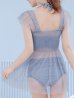 画像42: 【予約商品/7月上旬発送予定】【ビキニ】【水着】シアーチュニック付きハイウエストビキニ 3点セット[YMT]