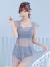 画像26: 【予約商品/7月上旬発送予定】【ビキニ】【水着】シアーチュニック付きハイウエストビキニ 3点セット[YMT]