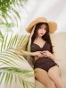 画像33: 【予約商品/7月上旬発送予定】【ビキニ】【水着】シアーチュニック付きハイウエストビキニ 3点セット[YMT]