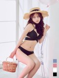 【予約 / 6月中旬発送予定】【ビキニ】【水着】バッククロスリボンワンカラービキニ 2点セット [YMT]