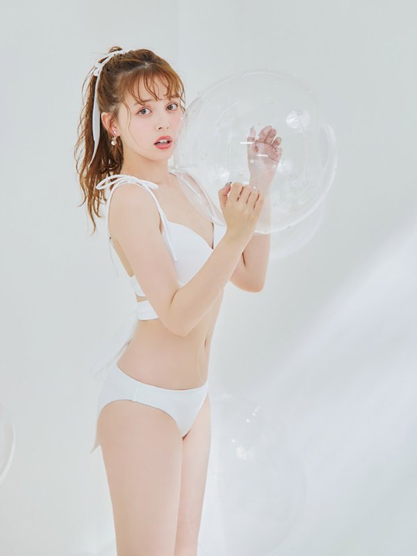 画像25: 【即日発送】【ビキニ】【水着】バッククロスリボンワンカラービキニ 2点セット [YMT]