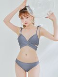 【ノベルティ対象】【予約 / 6月中旬発送予定】【ビキニ】【水着】バッククロスリボンワンカラービキニ 2点セット [YMT]