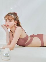 【ノベルティ対象】【一部予約 / 6月中旬発送予定】【ビキニ】【水着】バッククロスリボンワンカラービキニ 2点セット [YMT]