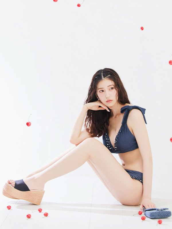 画像3: 【即日発送】【ビキニ】【水着】ショルダーリボンスタッズフリルビキニ 2点セット [YMT]