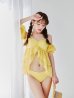 画像34: 【予約 / 6月下旬発送予定】【ビキニ】【水着】 フリルシフォン×オフショルダー ビキニ 2点セット[YMT]