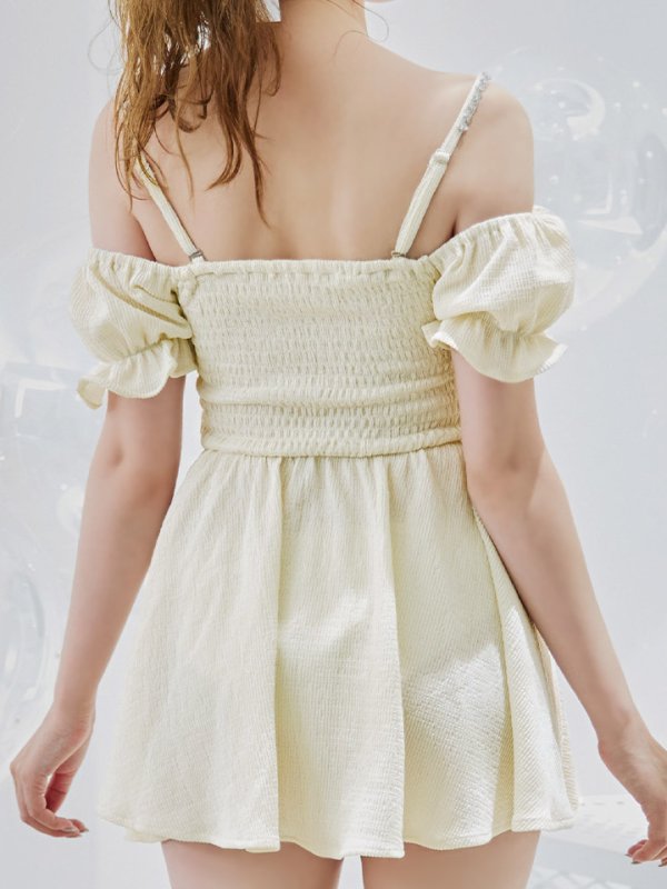 画像21: 【即日発送】【ビキニ】【水着】ビジューオフショルダーワンピースビキニ2点セット [YMT]