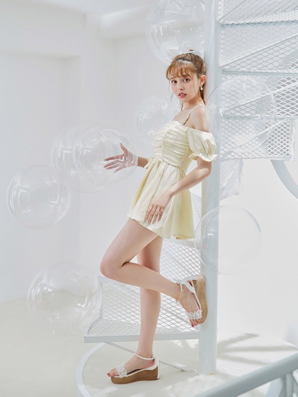 画像12: 【即日発送】【ビキニ】【水着】ビジューオフショルダーワンピースビキニ2点セット [YMT]