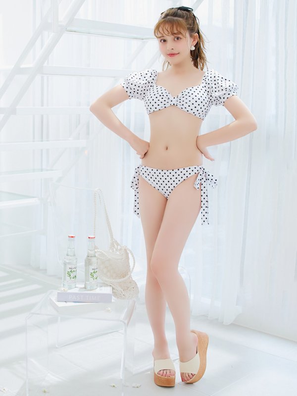 画像7: 【即日発送】【ビキニ】【水着】ドットリボン2WAYビキニ 2点セット [YMT]