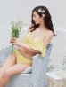 画像1: 【予約 / 6月下旬発送予定】【ビキニ】【水着】ビジューオフショルダーフリルビキニ 2点セット[YMT] (1)