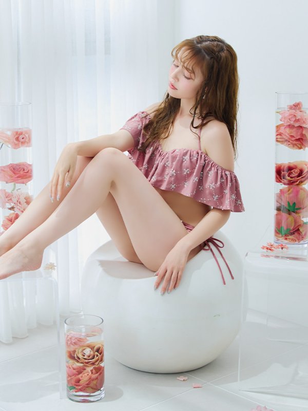 画像12: 【即日発送】【ビキニ】【水着】ビジューオフショルダーフリルビキニ 2点セット[YMT]