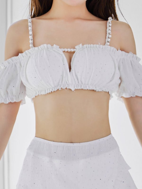 画像26: 【即日発送】【ビキニ】【水着】オフショルフレアスカートビキニ  4点セット[YMT]M274