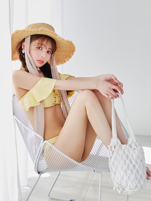 画像19: 【即日発送】【ビキニ】【水着】ビジューオフショルダーフリルビキニ 2点セット[YMT]