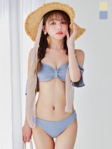 【予約 / 6月下旬発送予定】【ビキニ】【水着】ビジューオフショルダーフリルビキニ 2点セット[YMT]