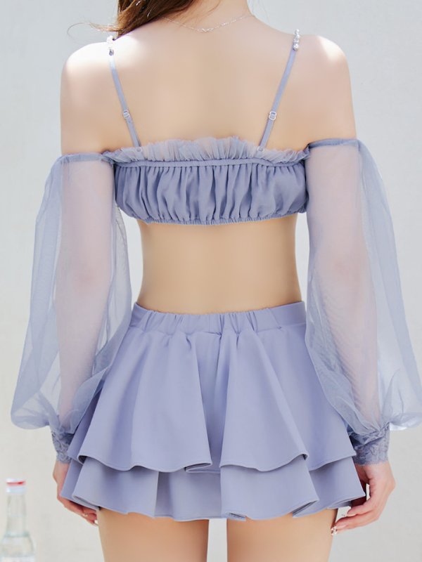 画像21: 【即日発送】【ビキニ】【水着】オフショルダーシアースリーブビキニ [YMT]