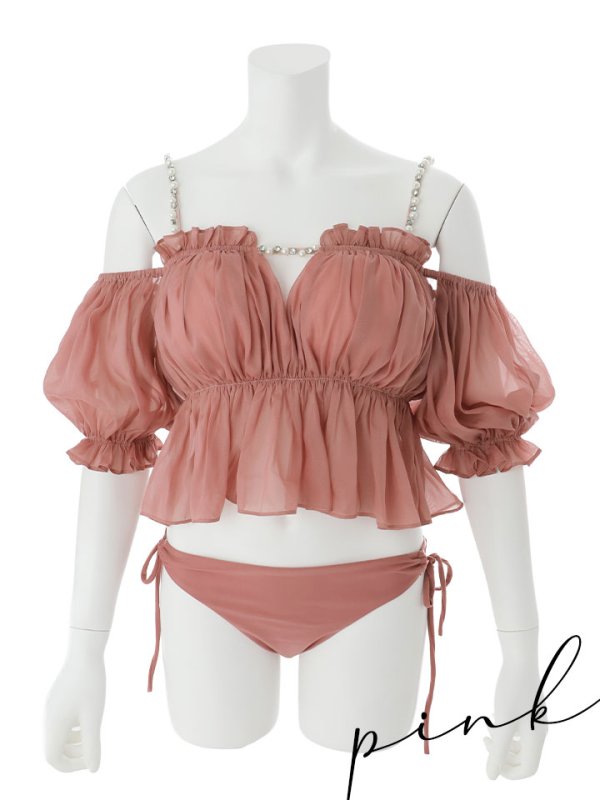 画像30: 【即日発送】【ビキニ】【水着】 パフスリーブフリルビキニ  2点セット[FB01]M282dzp