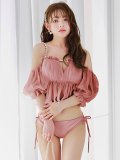 【予約 / 6月下旬発送予定】【ビキニ】【水着】 パフスリーブフリルビキニ  2点セット[YMT]M282dzp