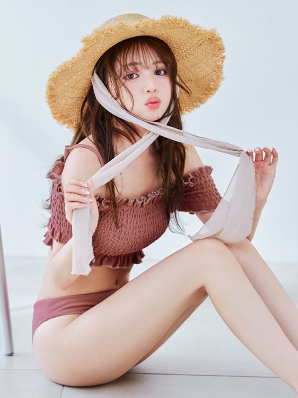 画像13: 【即日発送】【ビキニ】【水着】シャーリングオフショルビキニ  2点セット [YMT]