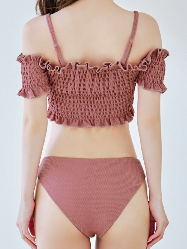 画像25: 【即日発送】【ビキニ】【水着】シャーリングオフショルビキニ  2点セット [YMT]