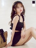 【予約 / 6月中旬発送予定】【ビキニ】【水着】立体リボンフリルスカートビキニ  3点セット [YMT]