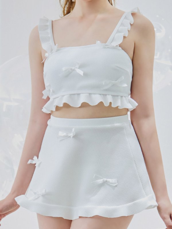 画像22: 【即日発送】【ビキニ】【水着】立体リボンフリルスカートビキニ  3点セット [YMT]