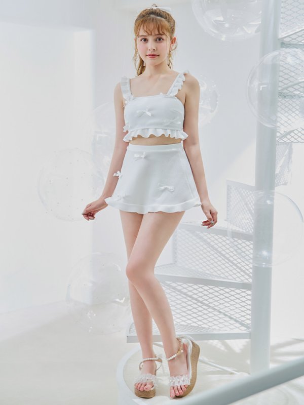 画像7: 【即日発送】【ビキニ】【水着】立体リボンフリルスカートビキニ  3点セット [YMT]