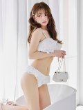 【予約 / 6月下旬発送予定】【ビキニ】【水着】 ガーリーフリル×ビスチェ セットアップ ビキニ 2点セット[YMT]