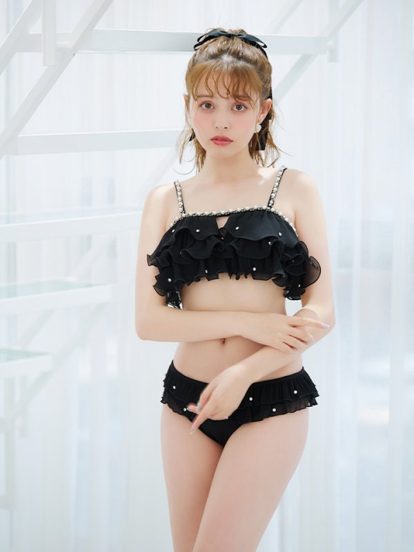 画像12: 【即日発送】【ビキニ】【水着】 ガーリーフリル×ビスチェ セットアップ ビキニ 2点セット[YMT]