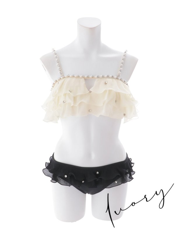 画像46: 【一部予約商品/6月上旬発送予定】【ビキニ】【水着】 ガーリーフリル×ビスチェ セットアップ ビキニ 2点セット[FB01]