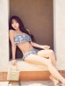 ブルー　モデル：吉木千沙都　身長158cm　着用サイズ：Sサイズ