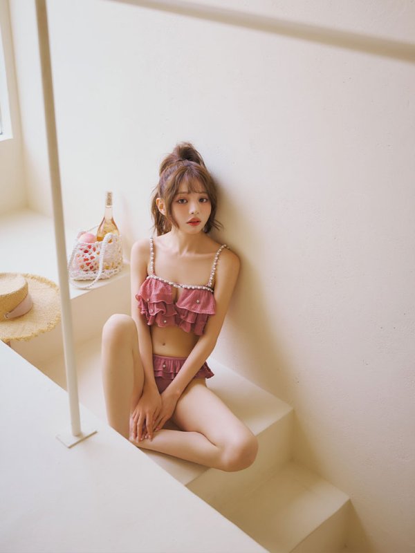 画像23: 【一部予約商品/6月上旬発送予定】【ビキニ】【水着】 ガーリーフリル×ビスチェ セットアップ ビキニ 2点セット[FB01]