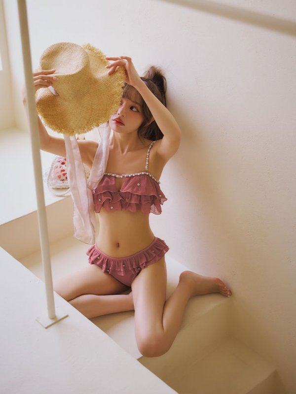 画像24: 【一部予約商品/6月上旬発送予定】【ビキニ】【水着】 ガーリーフリル×ビスチェ セットアップ ビキニ 2点セット[FB01]