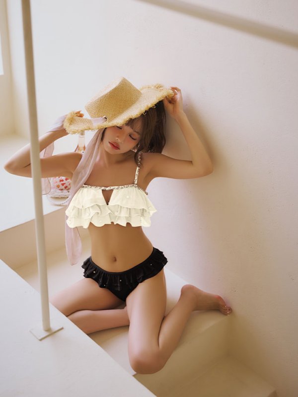 画像27: 【一部予約商品/6月上旬発送予定】【ビキニ】【水着】 ガーリーフリル×ビスチェ セットアップ ビキニ 2点セット[FB01]