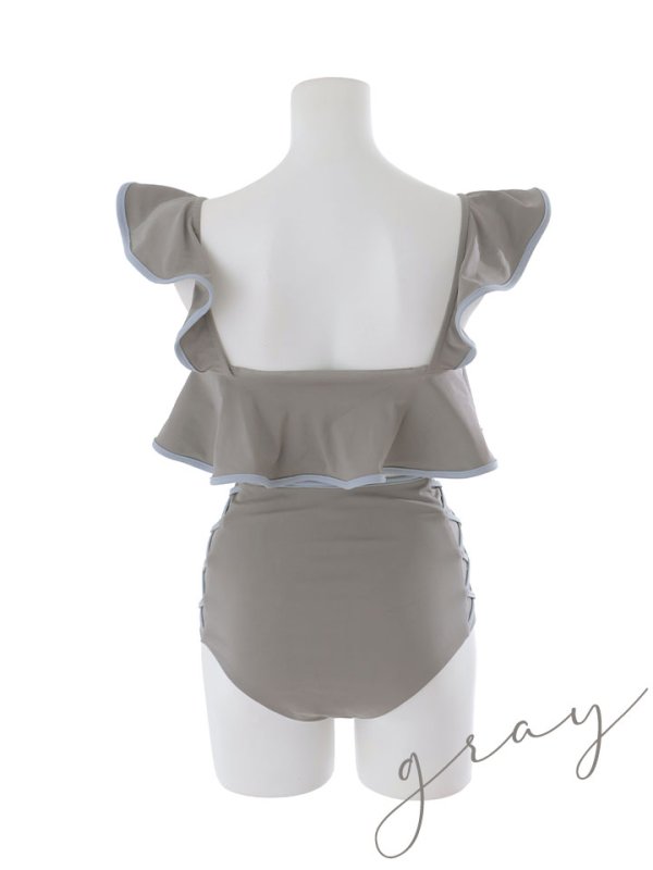 画像25: 【ビキニ】【水着】フリル×バイカラー・ハイウエストビキニ 2点セット 2点セット[FB01]【予約 /6月上旬発送予定】