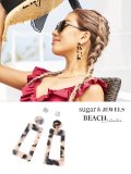 【アクセサリー：ピアス】【水着小物：アクセサリー】 大ぶりべっ甲ピアス[HC03-U]
