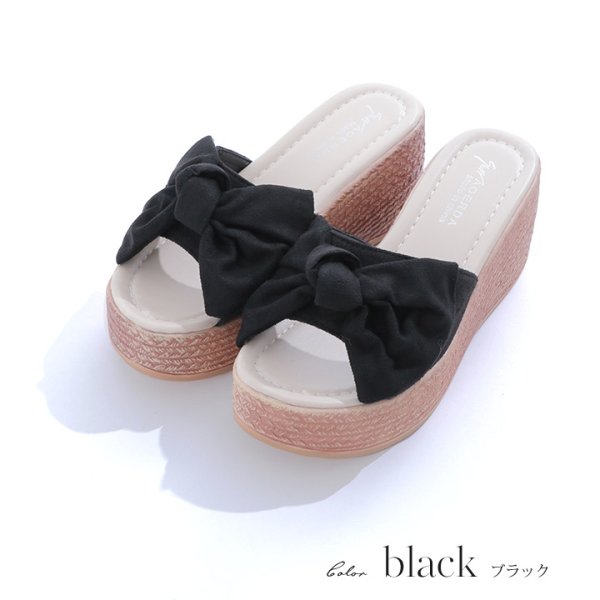 画像4: 【即日発送】【水着小物：ビーチサンダル】ピンクリボンウェッジサンダル[YMT]