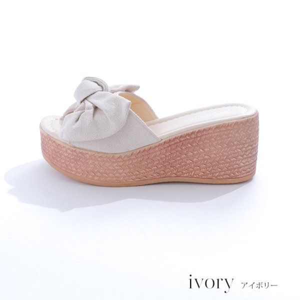 画像3: 【即日発送】【水着小物：ビーチサンダル】ピンクリボンウェッジサンダル[YMT]