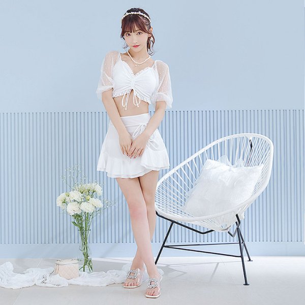 画像3: 【即日発送】【水着小物：ビーチサンダル】ビジューモチーフ付き/ クリアヒールサンダル[FB01]