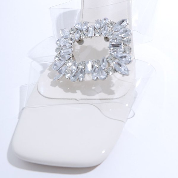 画像6: 【即日発送】【水着小物：ビーチサンダル】ビジューモチーフ付き/ クリアヒールサンダル[FB01]