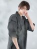 画像2: 【即日発送】【メンズ甚平】ダークグレー甚平【甚平・下駄セット】[YMT] (2)