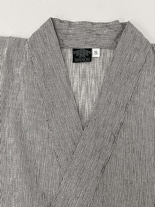 画像5: 【即日発送】【メンズ甚平】グレー地に縞模様甚平【甚平・下駄セット】[YMT]